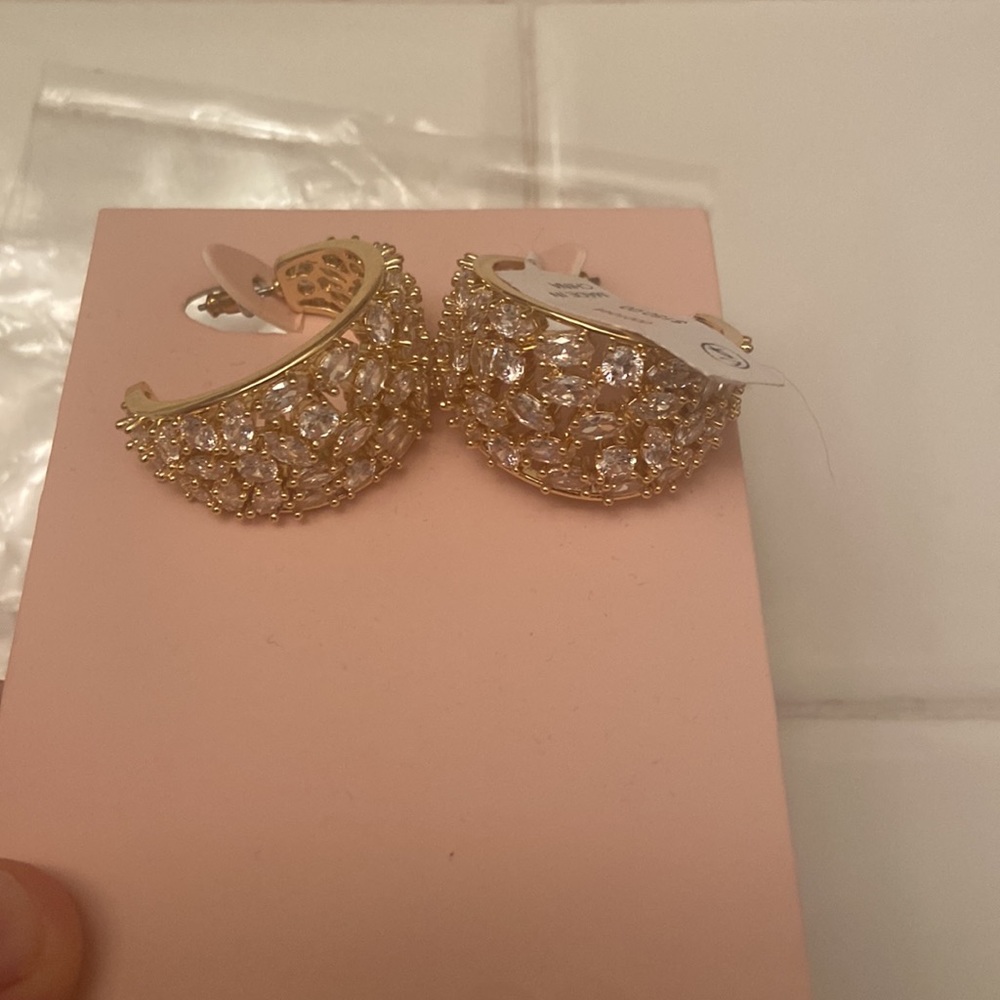 NWT Crystal Kaya Hoop Earrings a Mignonne Gavigan